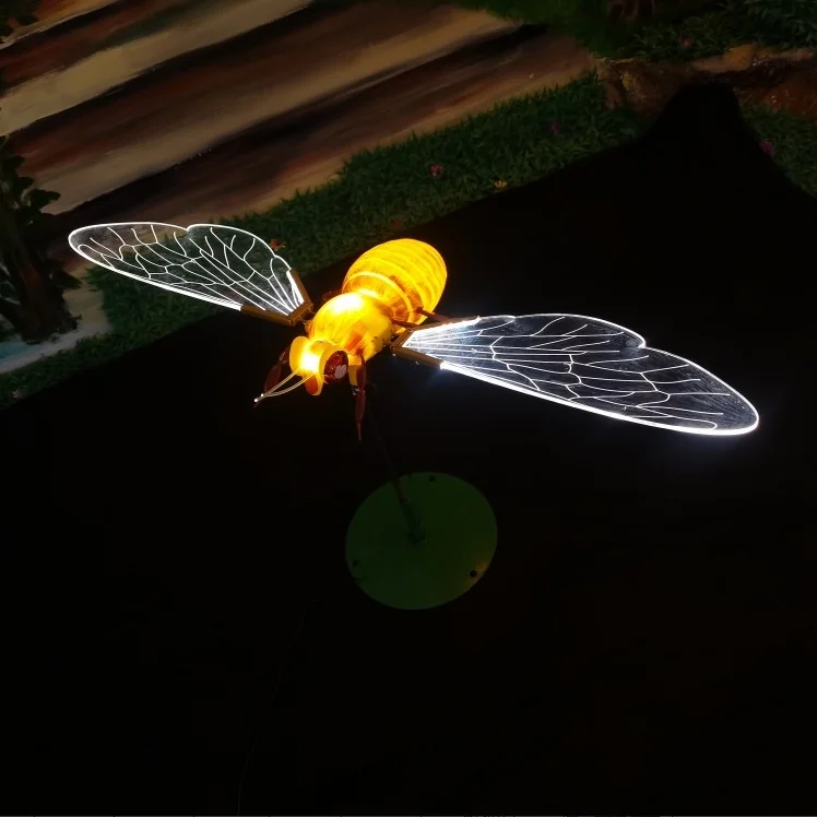 glowing transparent bee — dynamic insect landscape light by Dengqi Lighting