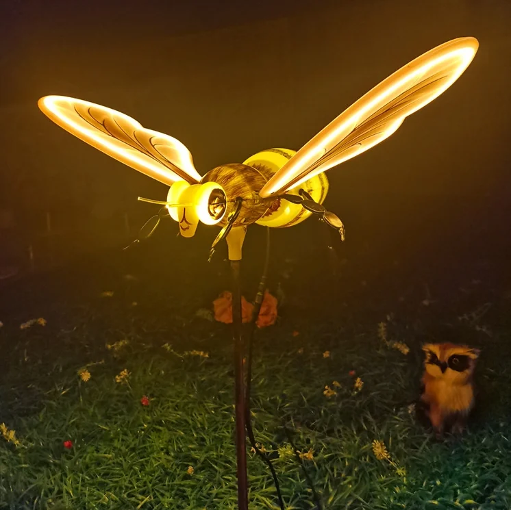 glowing plastic bee — dynamic insect landscape light by Dengqi Lighting