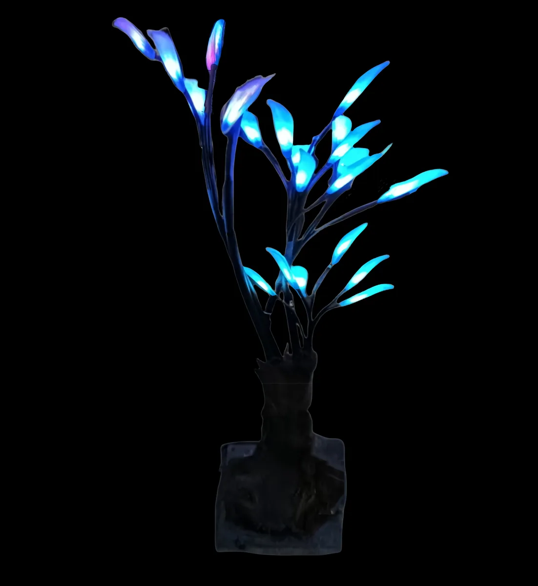 blue leaf glowing tree for night tour and landscape projects — Avatar LED Plant series by Dengqi Lighting
