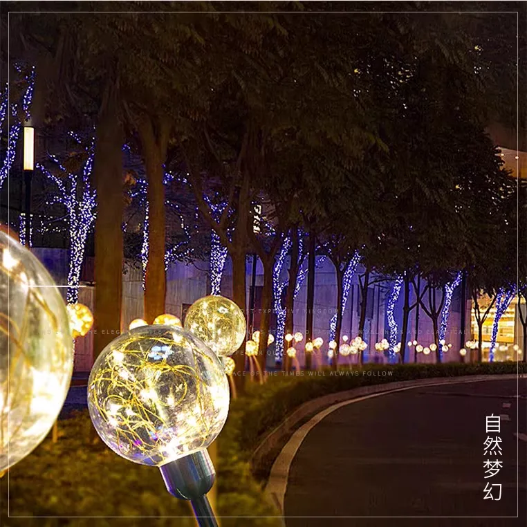 copper wire ball light for night tour and landscape projects — Floor-mounted Light series by Dengqi Lighting