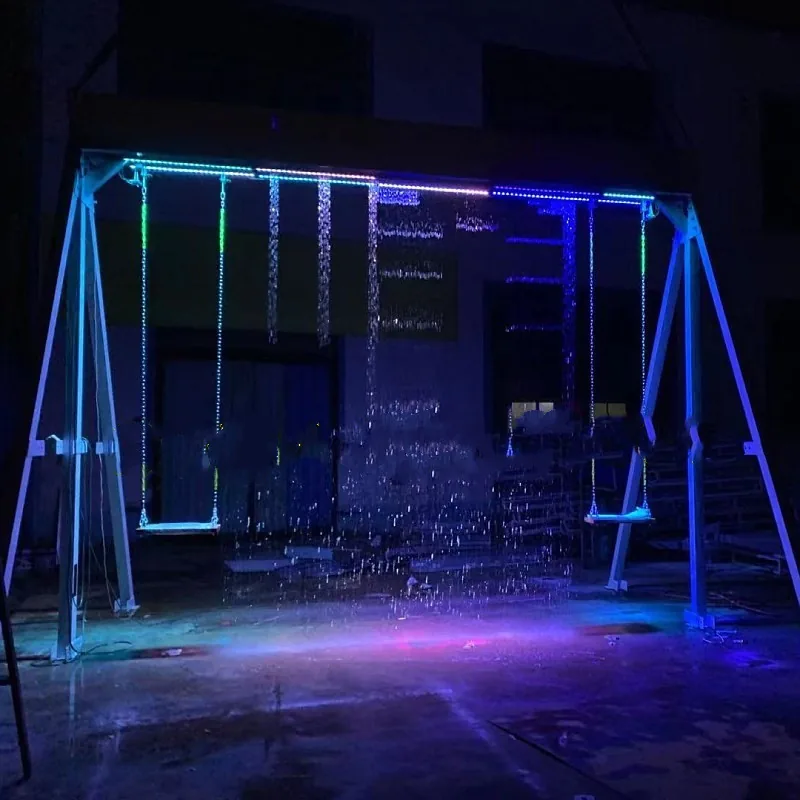 digital water curtain swing for night tour and landscape projects — Interactive Lighting Installation series by Dengqi Lighting