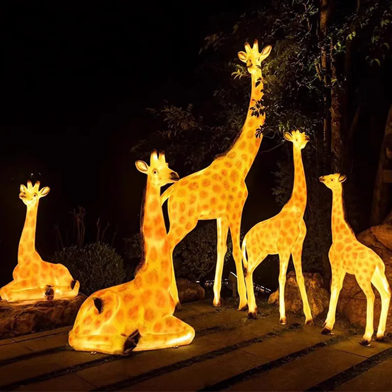 illuminated FRP giraffe for night tour and landscape projects — Illuminated FRP Animal series by Dengqi Lighting