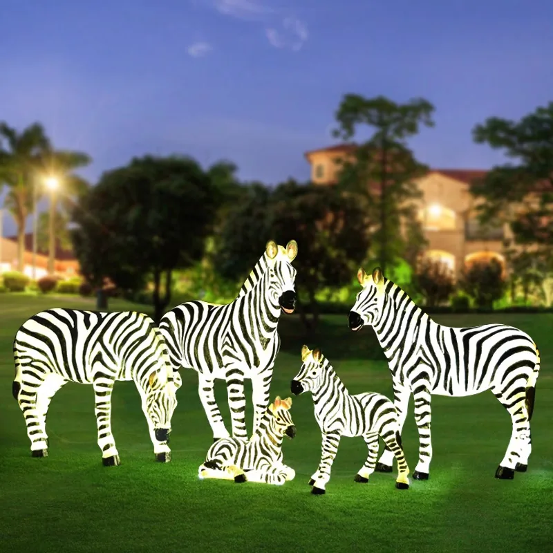 illuminated FRP zebra for night tour and landscape projects — Illuminated FRP Animal series by Dengqi Lighting