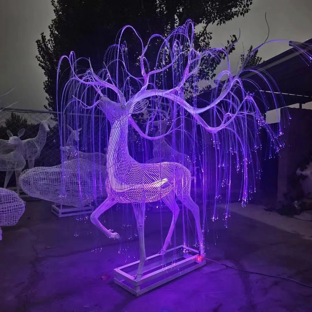 glowing deer motif light for night tour and landscape projects — Motif & Sculptural Light series by Dengqi Lighting