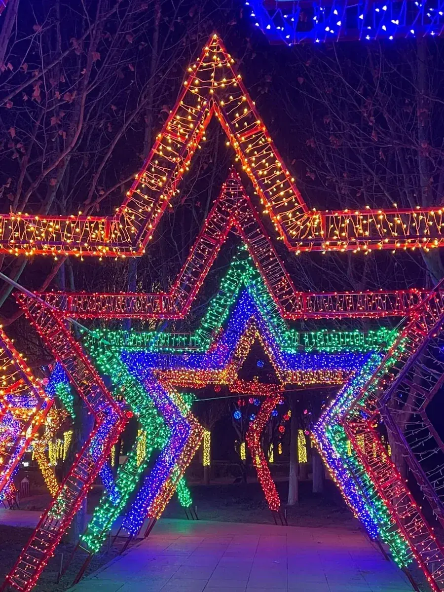 glowing star motif light for night tour and landscape projects — Motif & Sculptural Light series by Dengqi Lighting