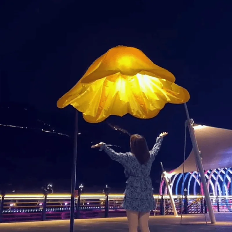 inflatable glowing flower for night tour and landscape projects — Interactive Lighting Installation series by Dengqi Lighting