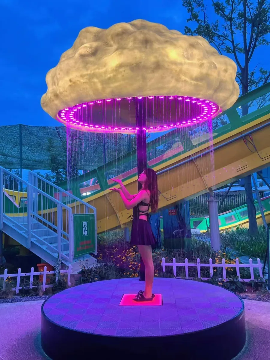 interactive mushroom cloud light for night tour and landscape projects — Interactive Lighting Installation series by Dengqi Lighting