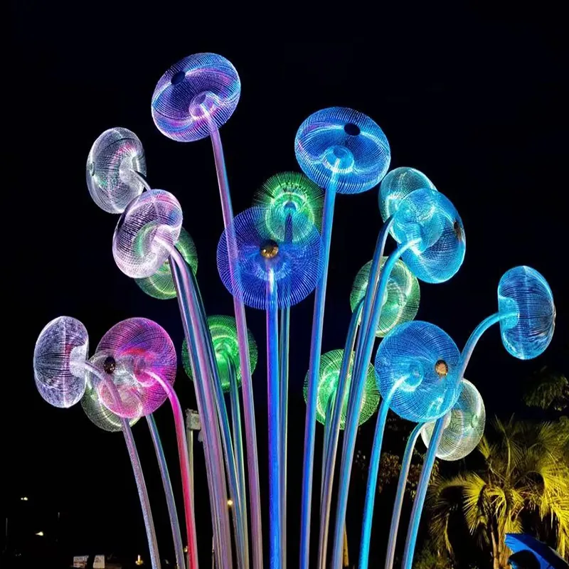 jellyfish light sculpture for night tour and landscape projects — Interactive Lighting Installation series by Dengqi Lighting