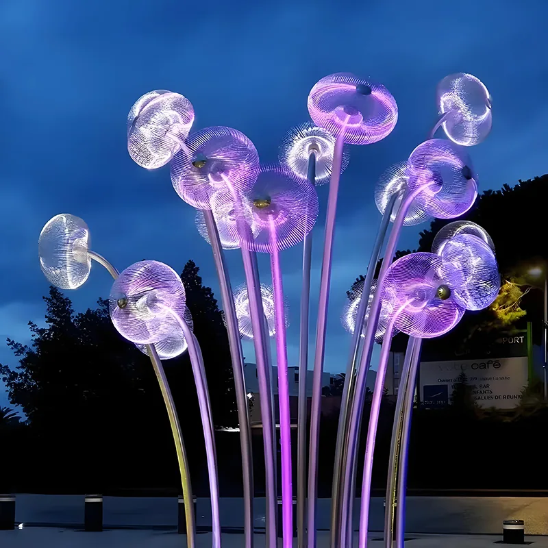 jellyfish light sculpture for night tour and landscape projects — Interactive Lighting Installation series by Dengqi Lighting
