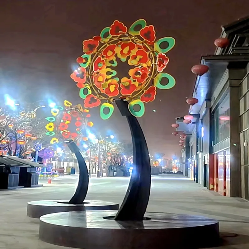 kinetic wind light sculpture for night tour and landscape projects — Interactive Lighting Installation series by Dengqi Lighting
