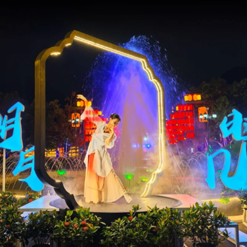water mist light gate for night tour and landscape projects — Interactive Lighting Installation series by Dengqi Lighting
