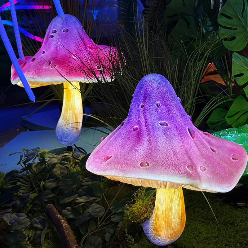 purple-cap glowing mushroom for night tour and landscape projects — Avatar LED Plant series by Dengqi Lighting