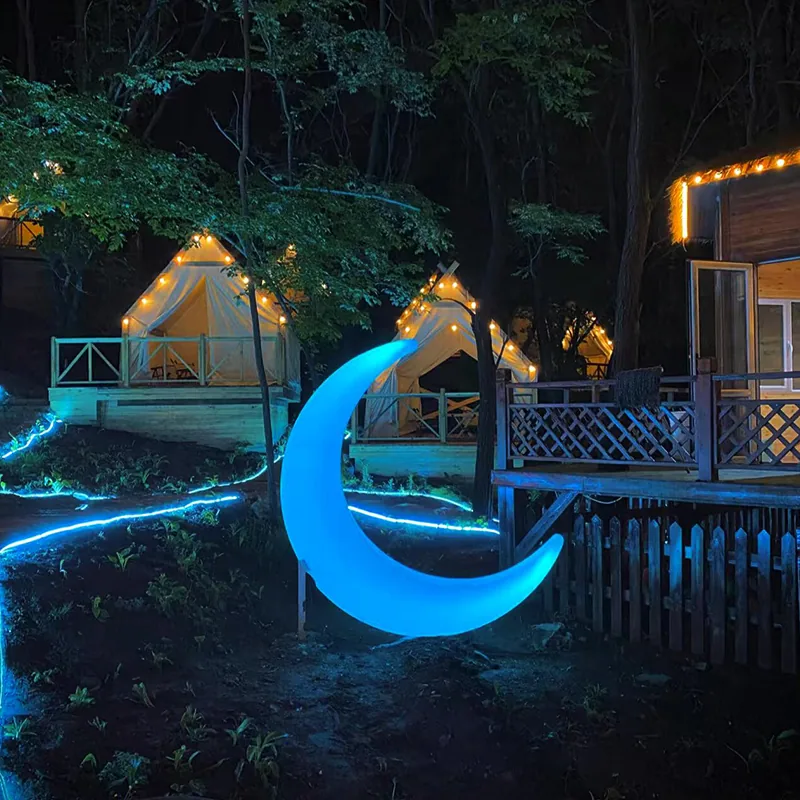 rotomolded glowing crescent for night tour and landscape projects — Rotomolded Lighting series by Dengqi Lighting
