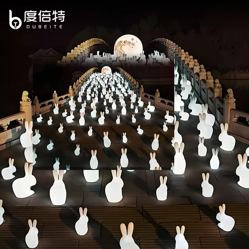 rotomolded glowing rabbit for night tour and landscape projects — Rotomolded Lighting series by Dengqi Lighting