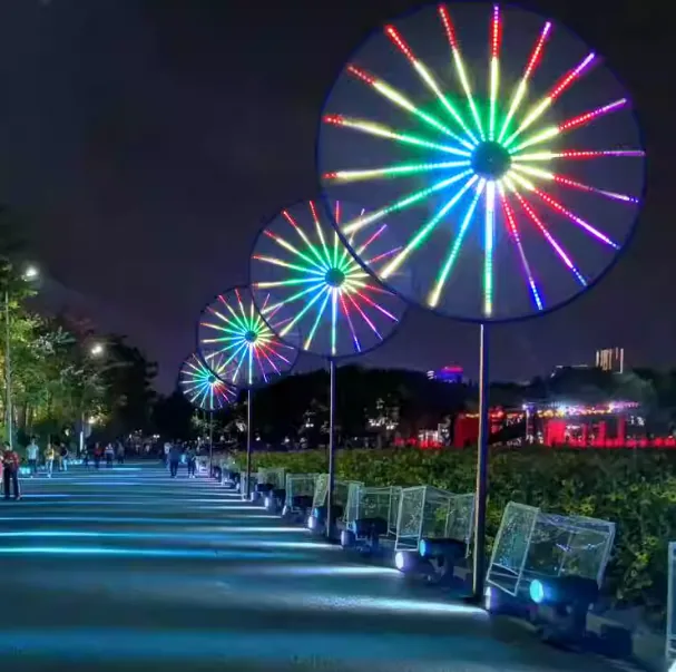 3D windmill firework light for night tour and landscape projects — 3D Firework Light series by Dengqi Lighting